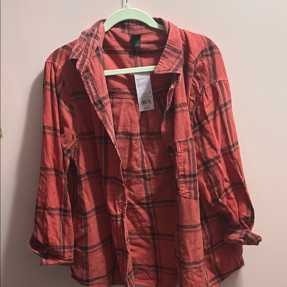 Wild Fable Red Plaid Button Down Shirt